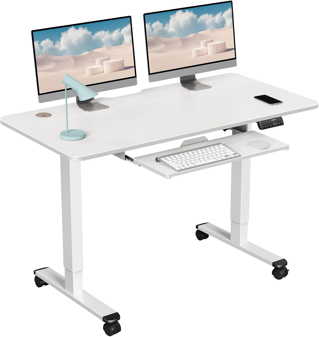 Black Electric Standing Desk with Keyboard Tray B550