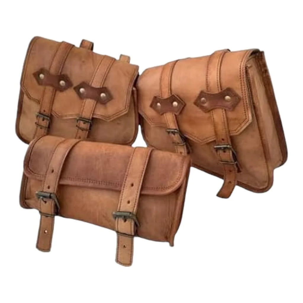 Leather Saddle Bag Set of 3 E479
