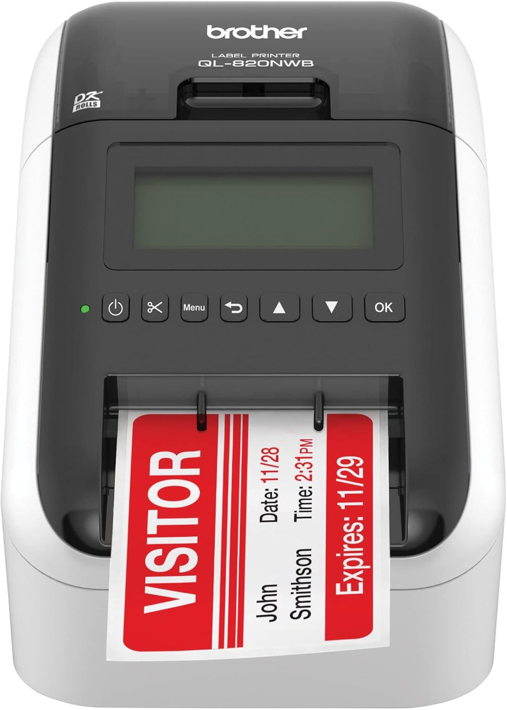 QL-820NWBC Label Printer with Wired, Wireless and Bluetooth Connectivity Q247
