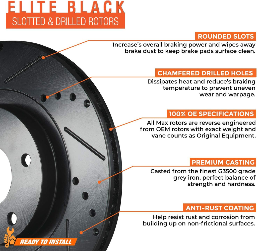 Front + Rear Carbon Ceramic Brake Rotors with Pads G5789