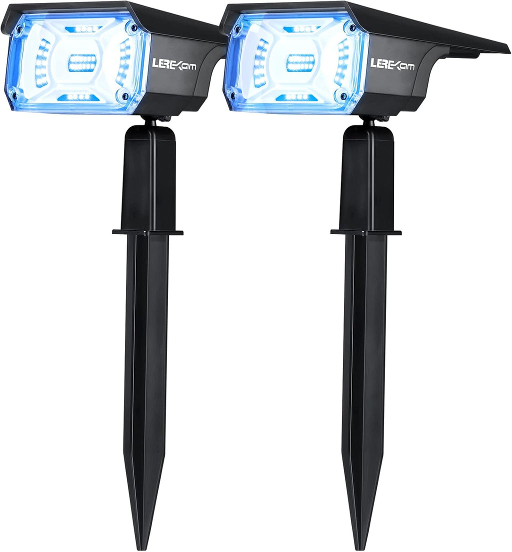 Solar Spot Lights Outdoor, IP65 Waterproof 40 LEDs, USB & Solar Powered, 2 Pack W887