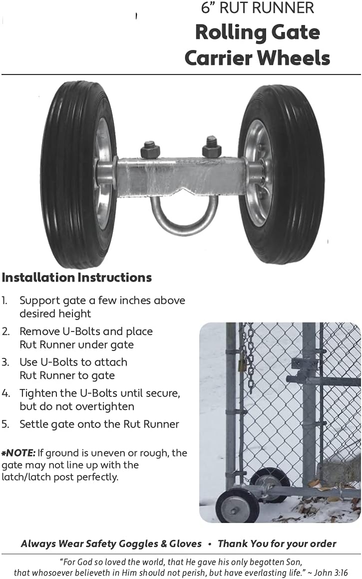 Rolling Gate Carrier with 2 Rubber Wheels K863307