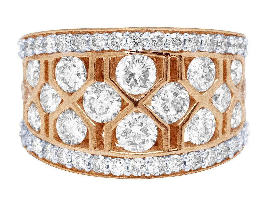 Geometric Mesh Diamond Band Ring N30009