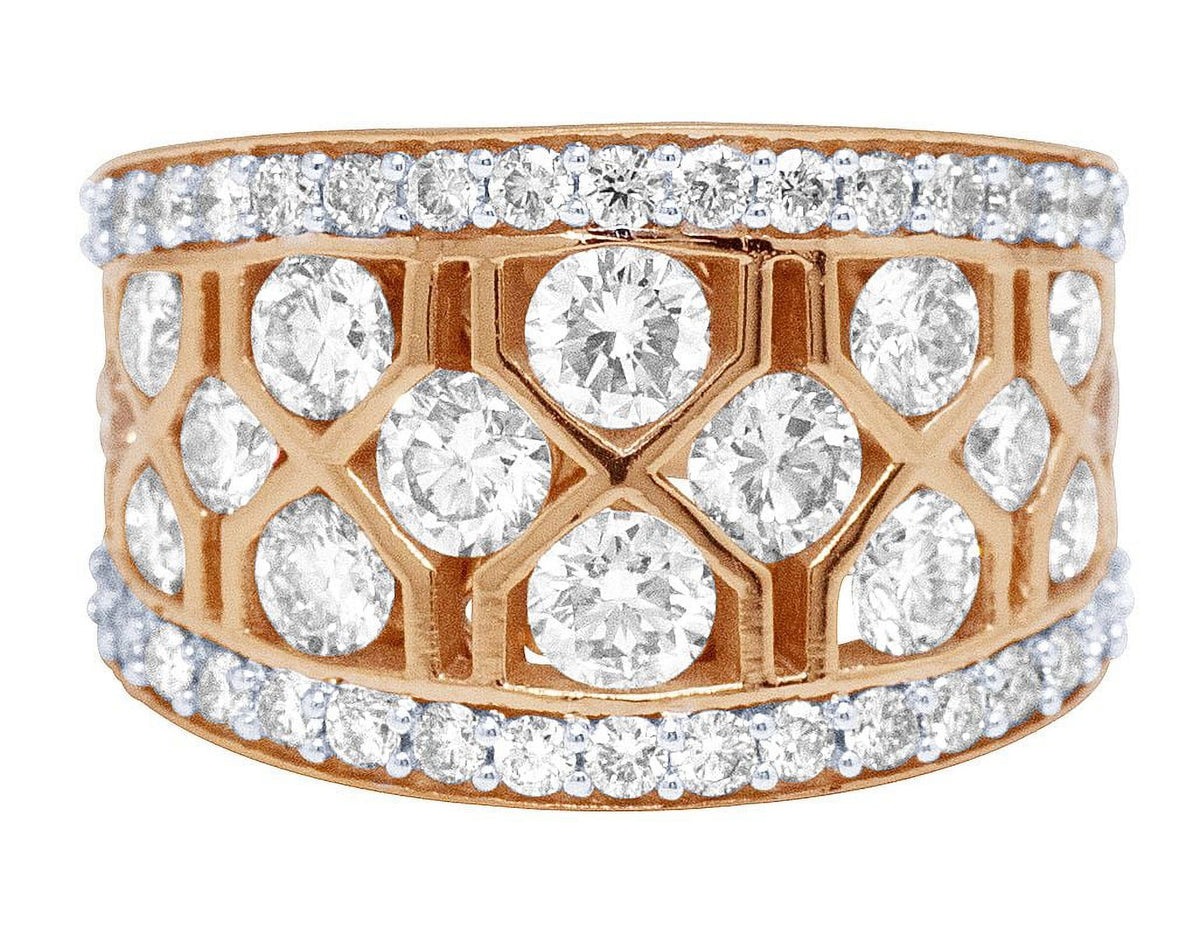 Geometric Mesh Diamond Band Ring N30009