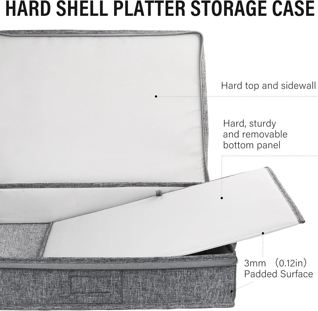 17x13x3.5 in Hard Shell Platter Storage Case, Pack of 2 K658897