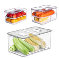 Large Vegetable Fruit Storage Containers 3 Pack with Lids and Vents S178532