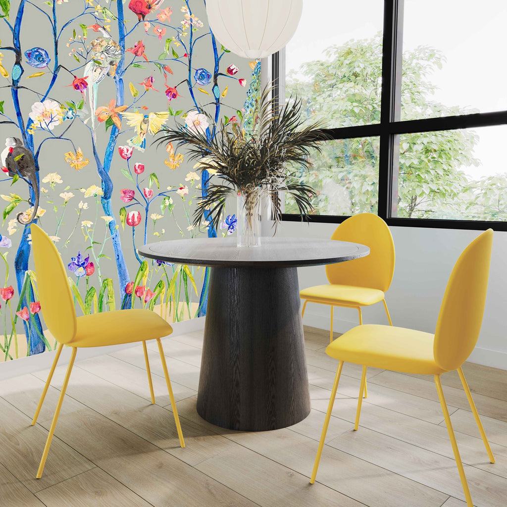 Yellow Vegan Leather Kitchen Chairs Set of 2 X35727