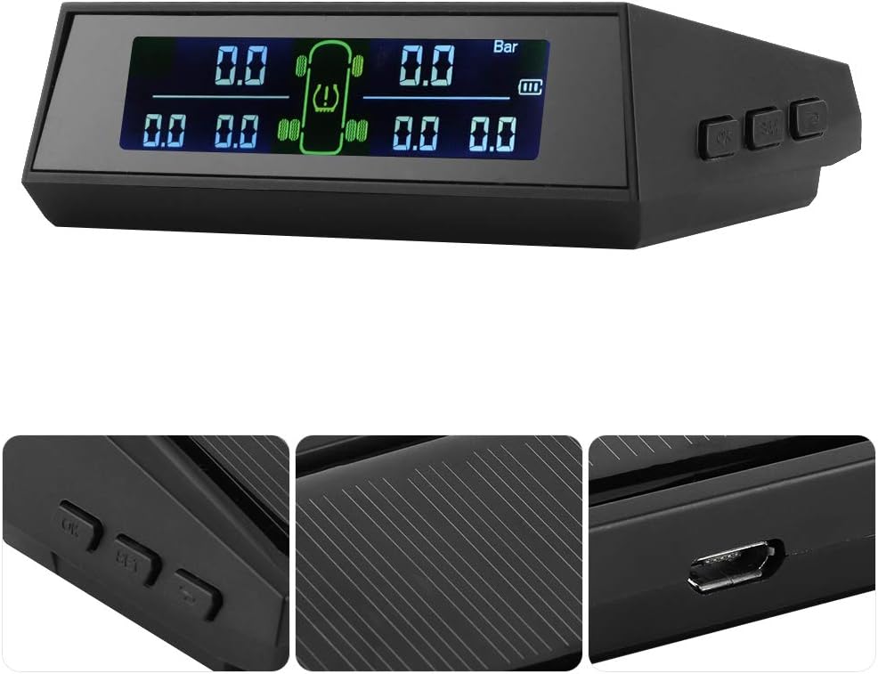 Solar Powered TPMS Tire Pressure Monitor System with LCD 6 External Sensor Pack of 2 P915