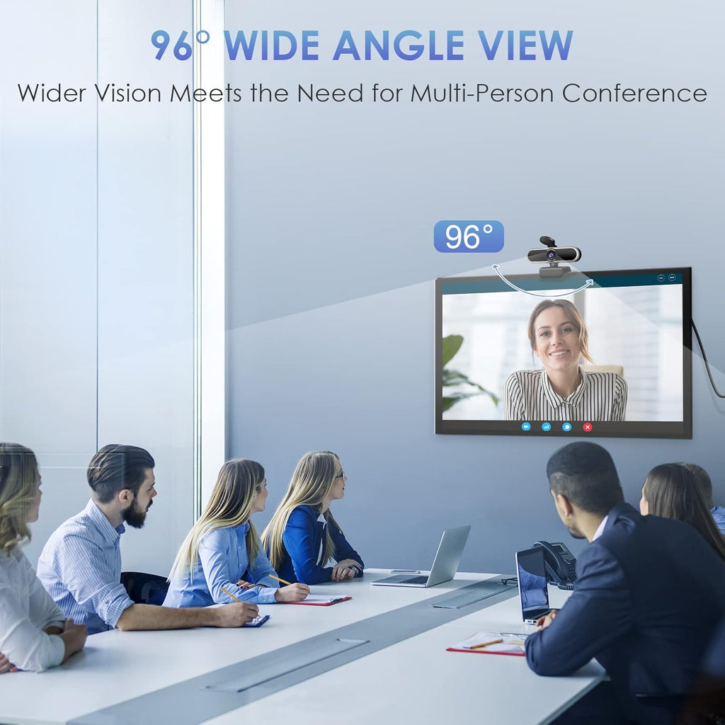 1080P Auto Focus Webcam with Microphone, Privacy Cover, 96° Ultra Wide Angle, Pack of 2 H37627