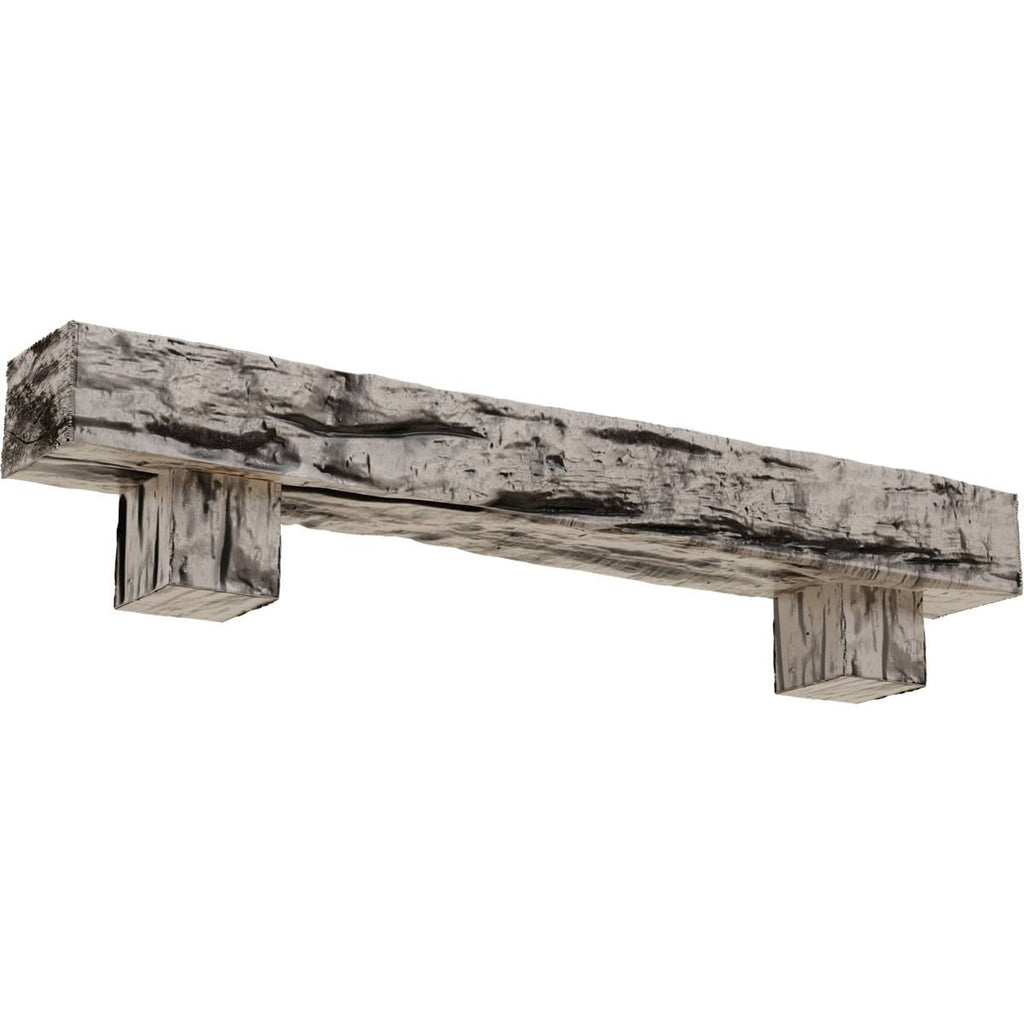 Burnished Pine Faux Wood Fireplace Mantel Kit with Corbels B36713