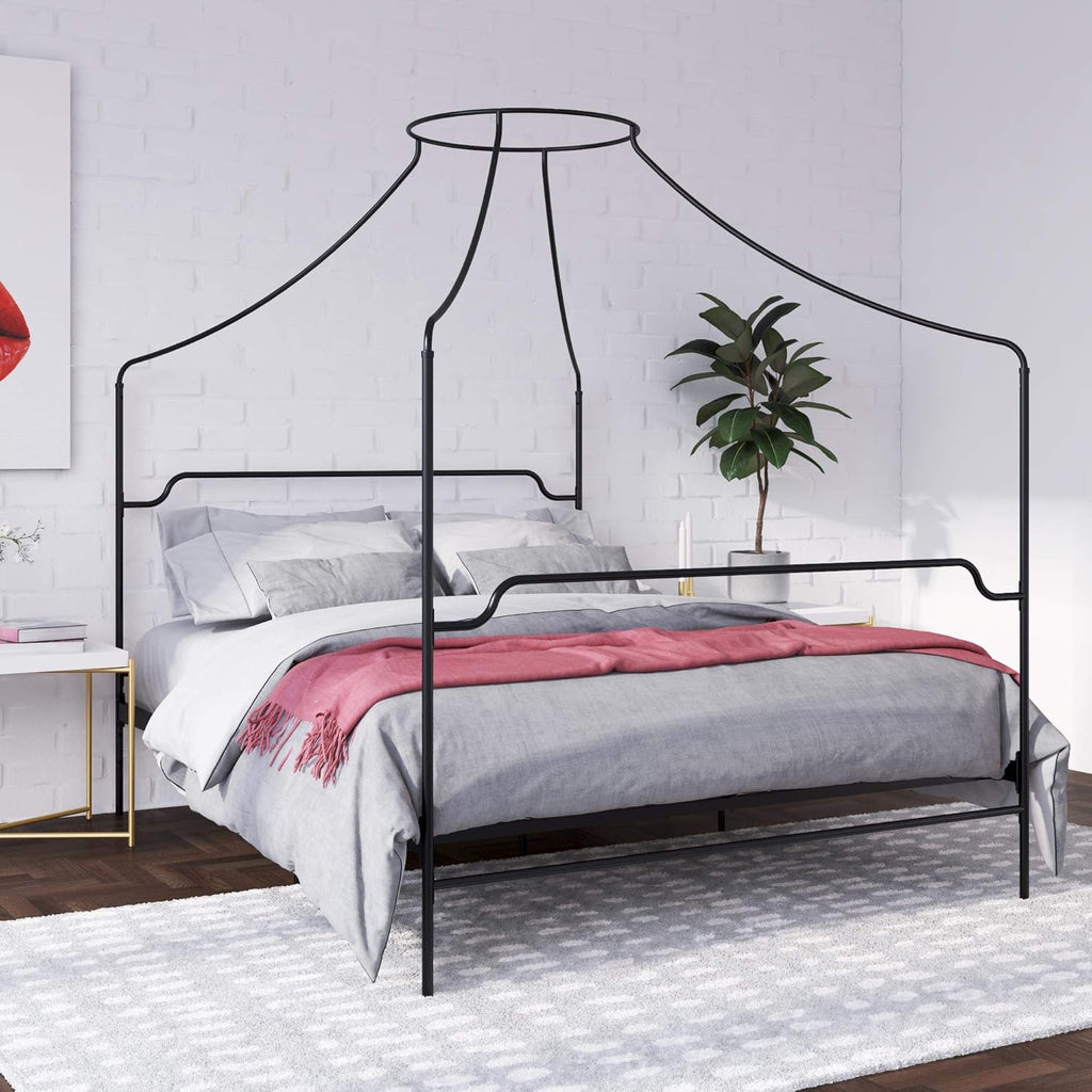 Black Twin Size Metal Canopy Bed F9204