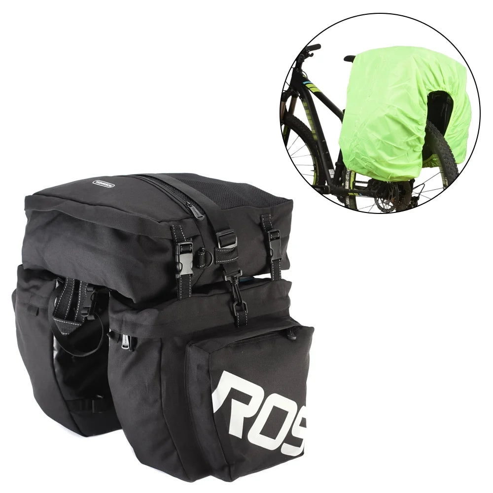 3 in 1 Multifunction Mountain Bike Bag Pannier Rear Seat Trunk Bag with Waterproof Rain Cover R502124