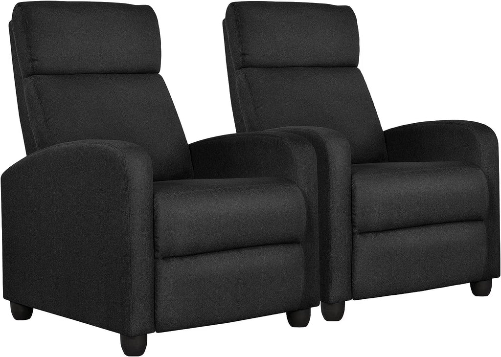 2-Seat Fabric Pushback Recliner Chair with Thick Seat Cushion V924
