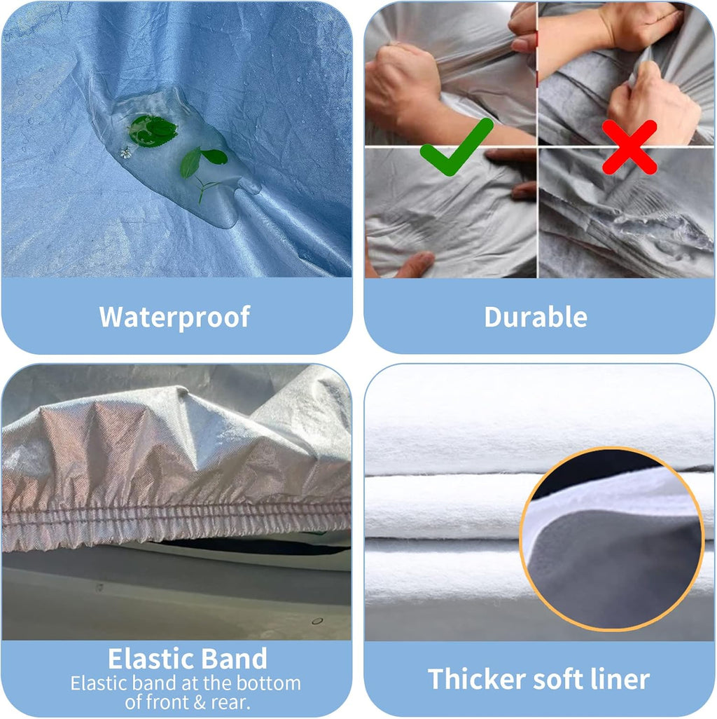6 Layers Waterproof Cotton Car Cover with Zipper N821552