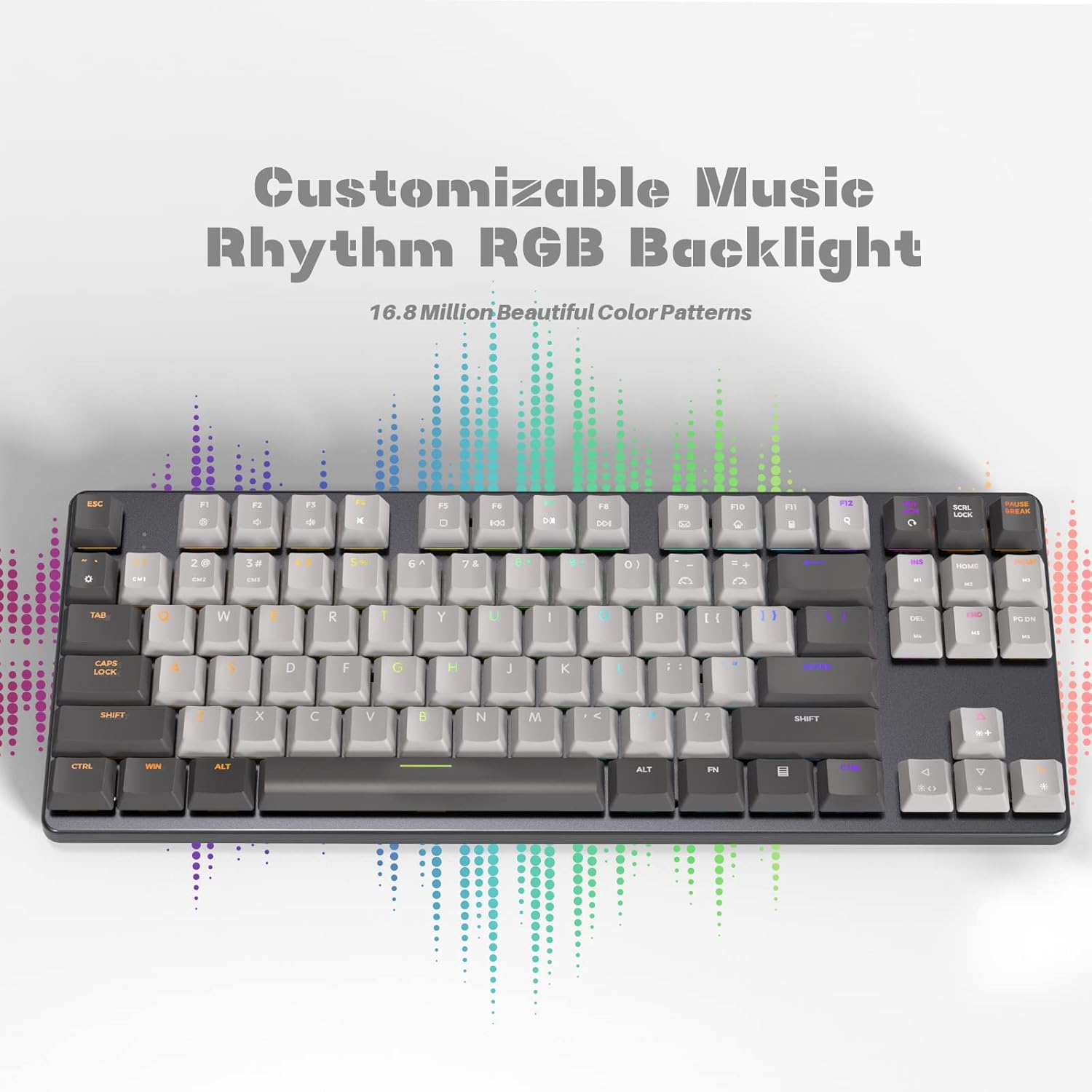 87 Keys RGB Mechanical Keyboard, Low Profile Aluminum TKL Hot-Swappable Ultra-Slim U281935