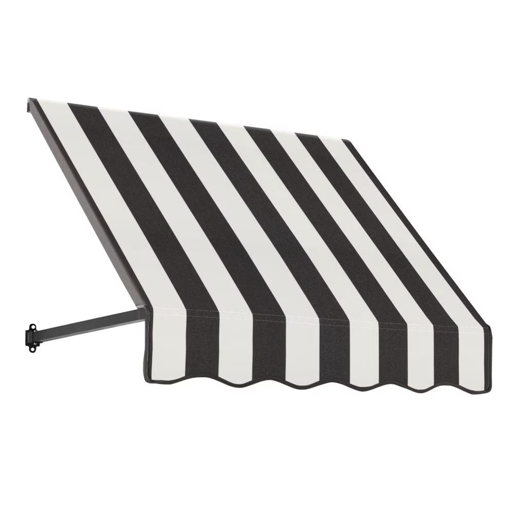 Black/White Stripe Acrylic Fixed Awning L462
