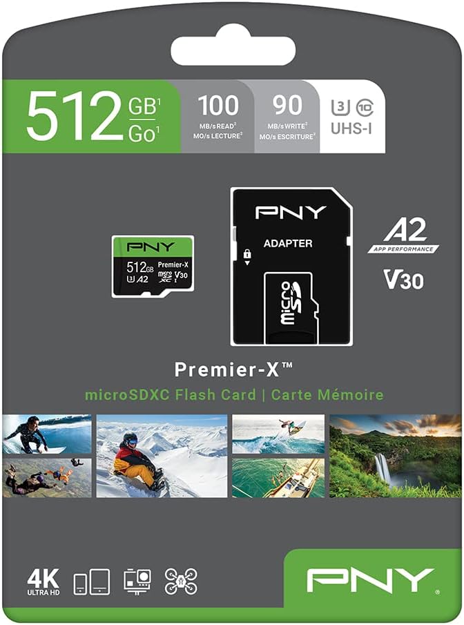 512GB U3 V30 microSDXC Flash Memory Card Pack of 2 J8921