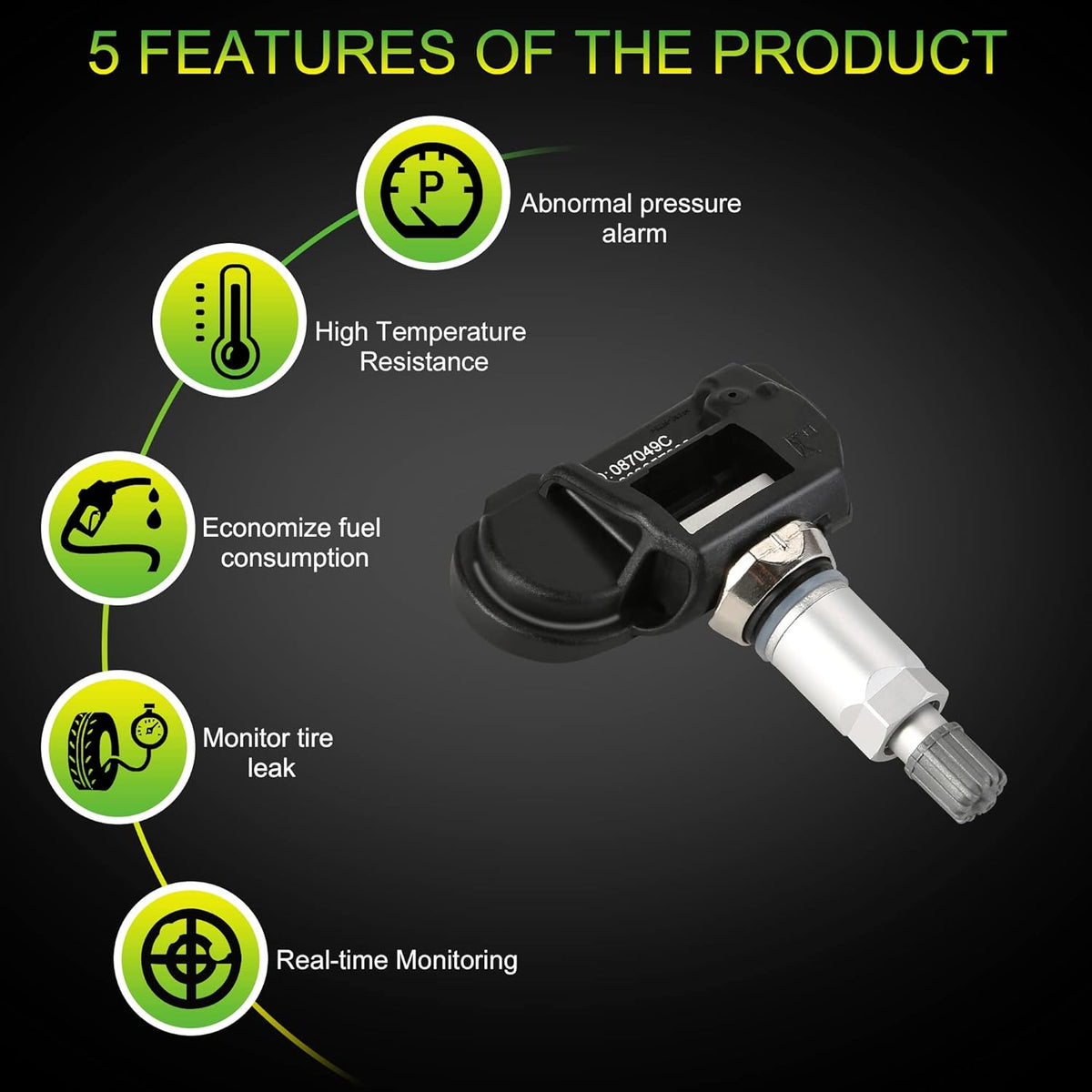 TPMS Sensor 433MHz Tire Pressure Sensor Replacement (4PCS) X3185