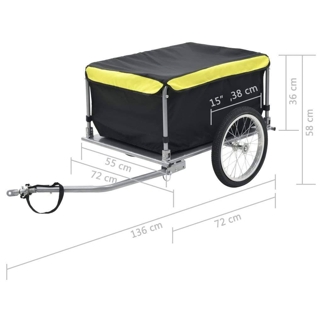 Bike Cargo Trailer Black and Yellow 65 kg Y270