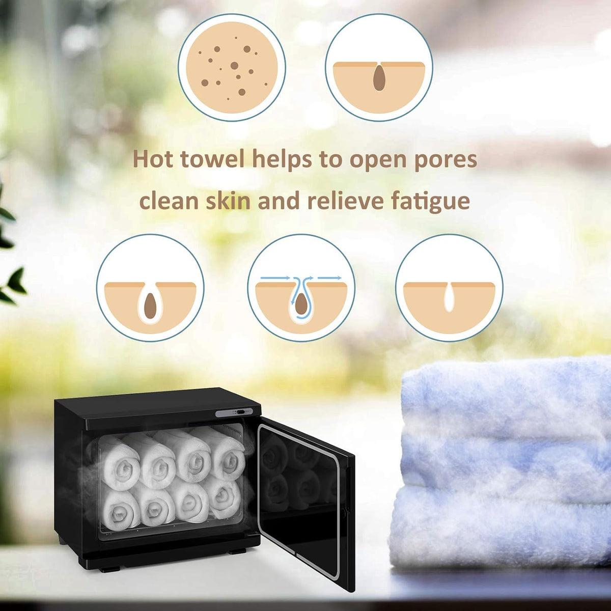 Black Spa Hot Towel Cabinet Towel Warmer (8L) H73387
