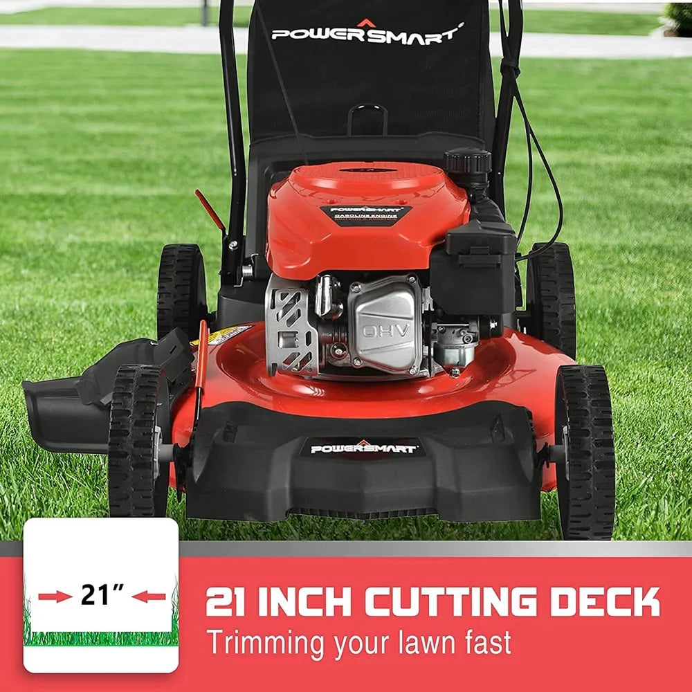 21-Inch 144cc 3-in-1 Walk-Behind Push Lawn Mower with Rear Bag J250382