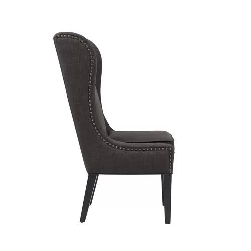 Charcoal Polyester Wingback Chair M691