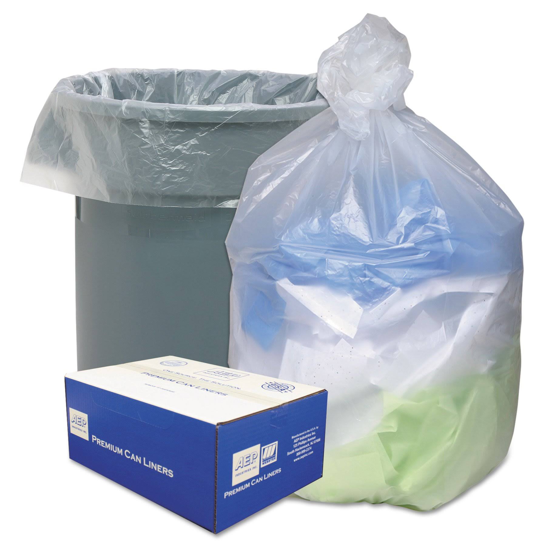 High Density Can Liners 31-33gal 11 Microns 33 x 40 Natural 500/Carton P210613