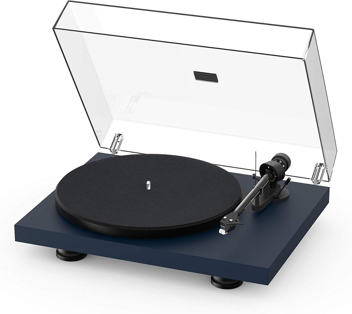 Satin Steel Blue Turntable with Carbon Fiber Tonearm H16320