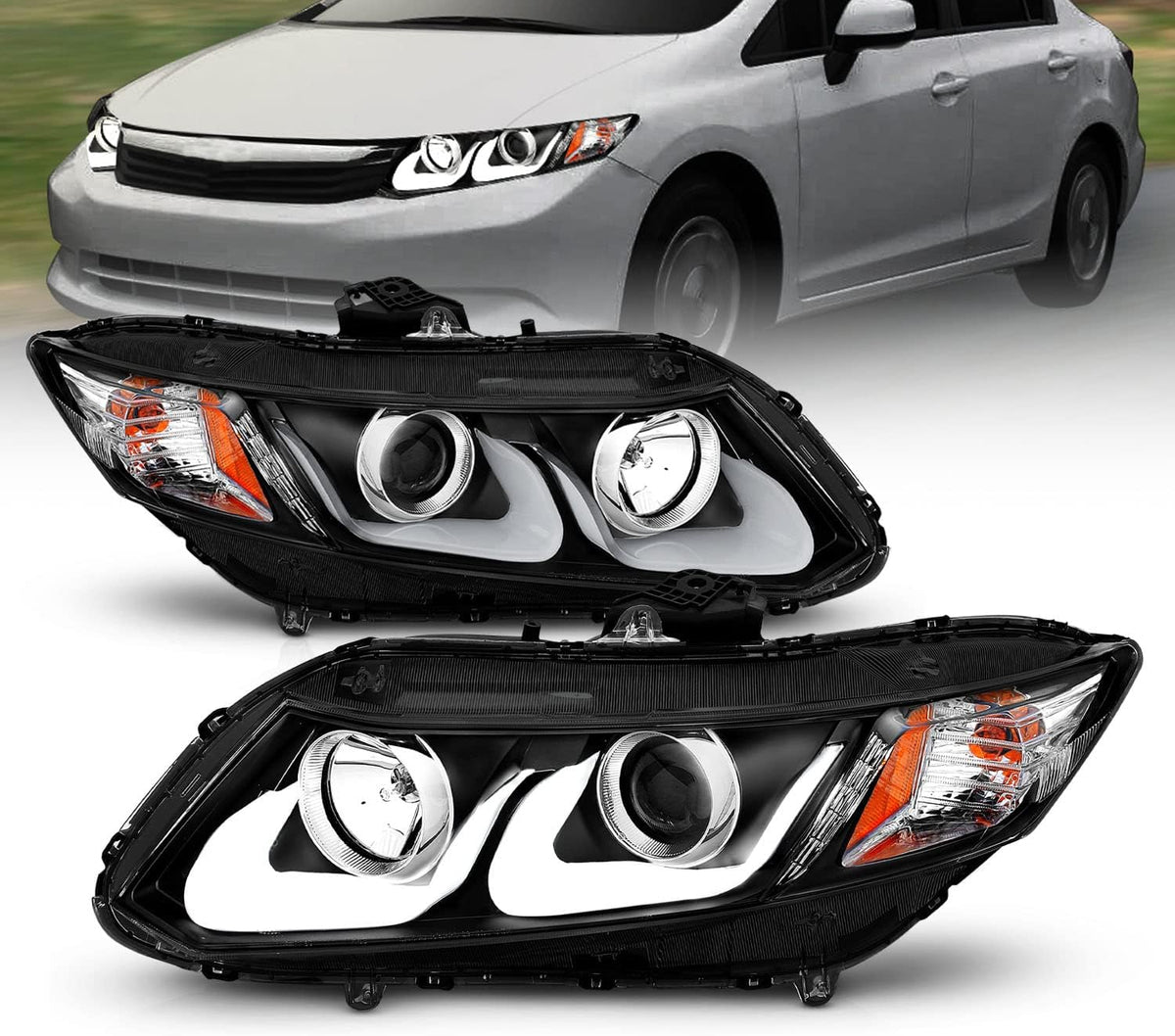 Black Projector Replacement Headlights Set K668497