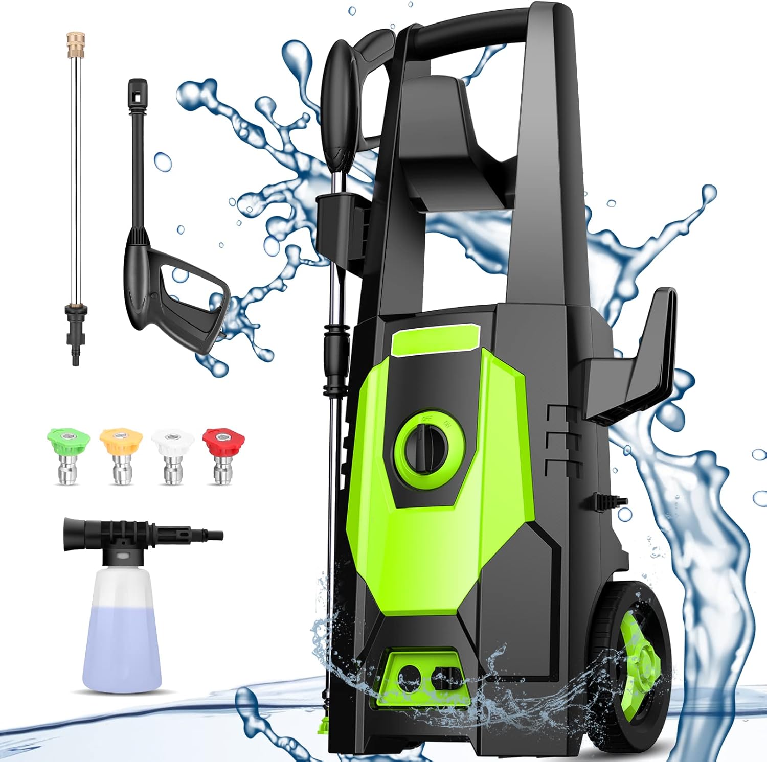 1800W Electric Pressure Washer with Hose 4 Nozzles E872121