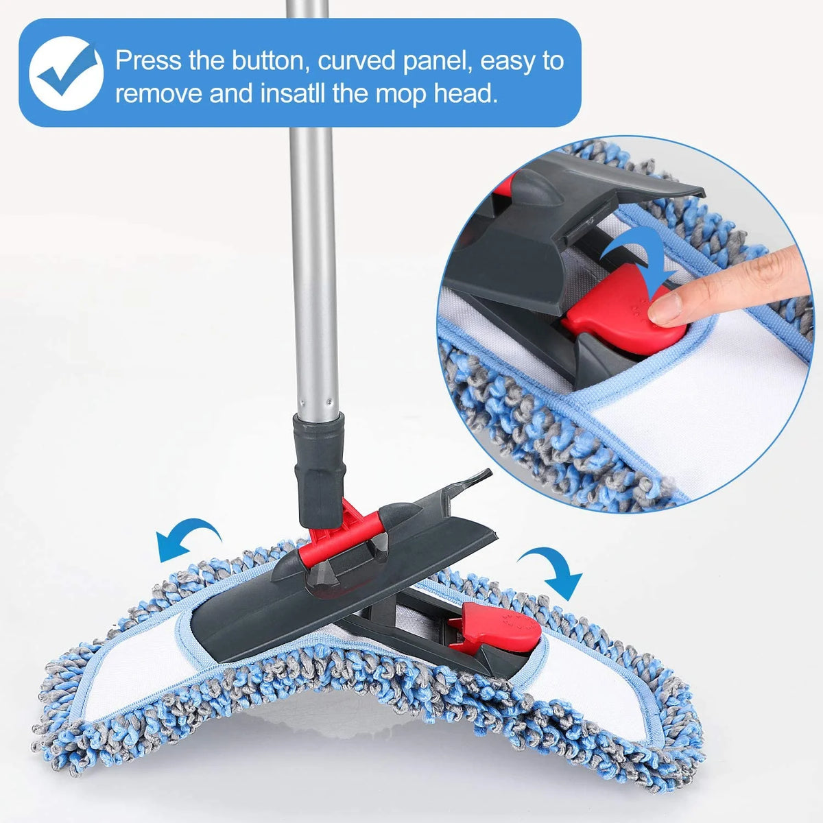 Microfiber Dust Mop Flat Mop for Tile Floor Marble Cleaning Z56782