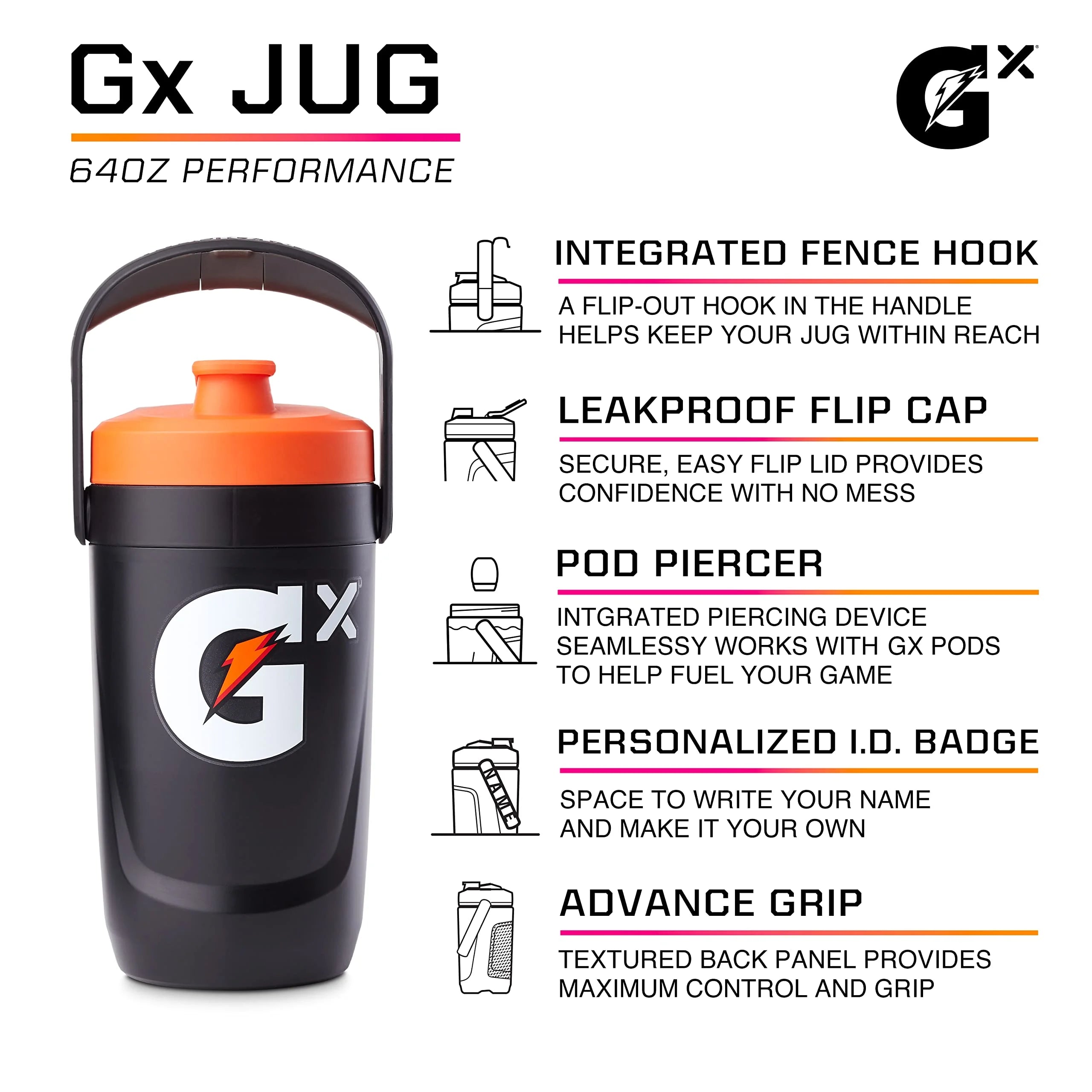 Black 64Oz Leakproof Jug E312