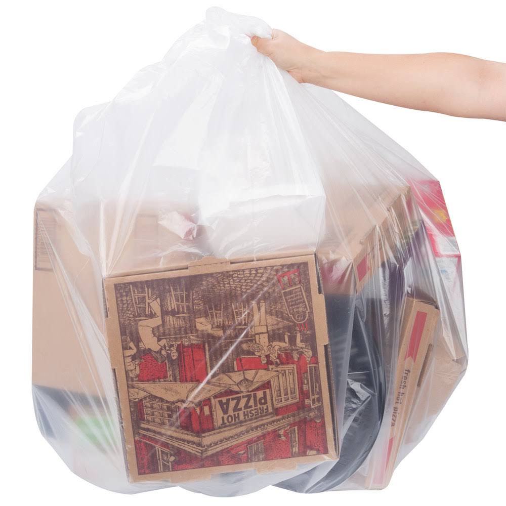 56 Gallon 1.2 Mil Clear Heavy Duty Trash Bag - 100/Case Z835794