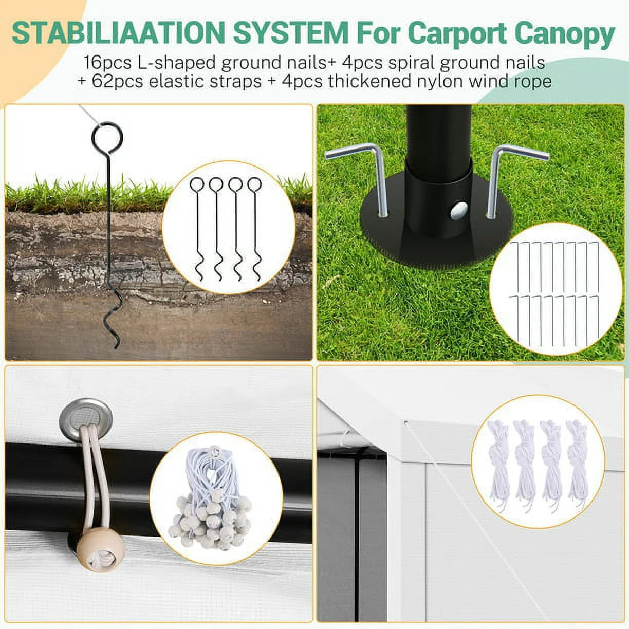 10x20ft Heavy Duty Double-Layer Waterproof Steel Frame Carport Canopy B7311