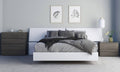 Queen Size 4 Piece Bedroom Set Bark Grey and White U209674