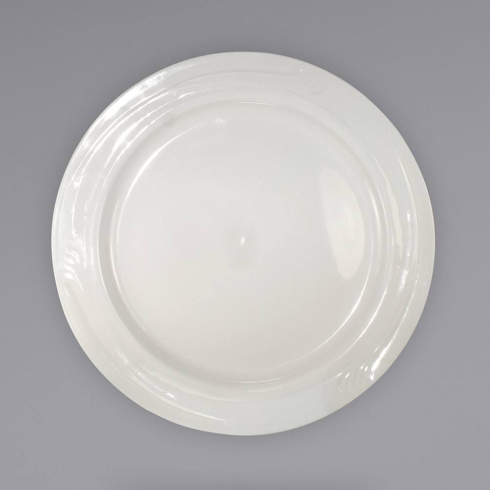 Ivory Embossed Stoneware Plate - 24/Case P975534
