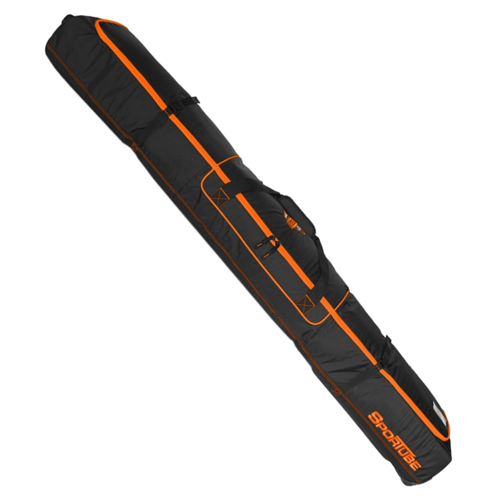 Wheeled Padded Ski Bag, Black/Orange C503