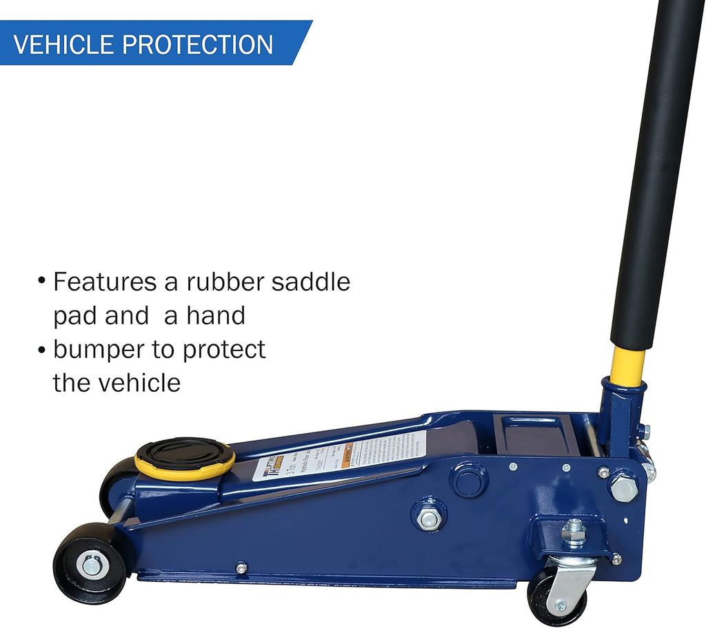 3 Ton Heavy-Duty Steel Hydraulic Floor Jack with Double Pumps O854564