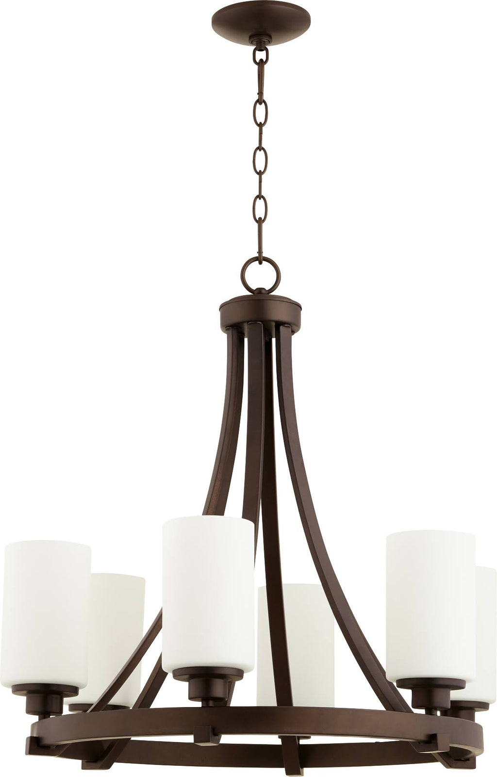 6 Light Oiled Bronze Chandelier A42305