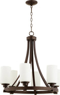 6 Light Oiled Bronze Chandelier A42305