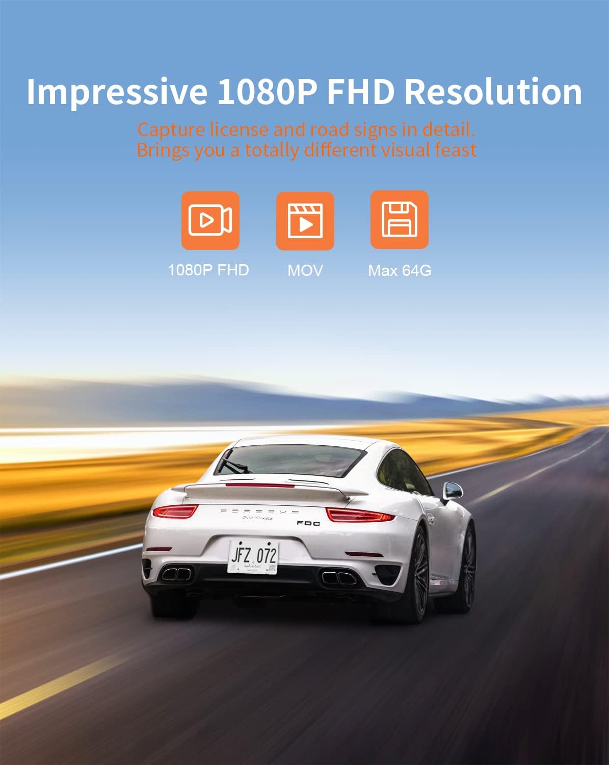 1080P Full HD Dash Cam with 170° Wide Angle, Pack of 2 P35426