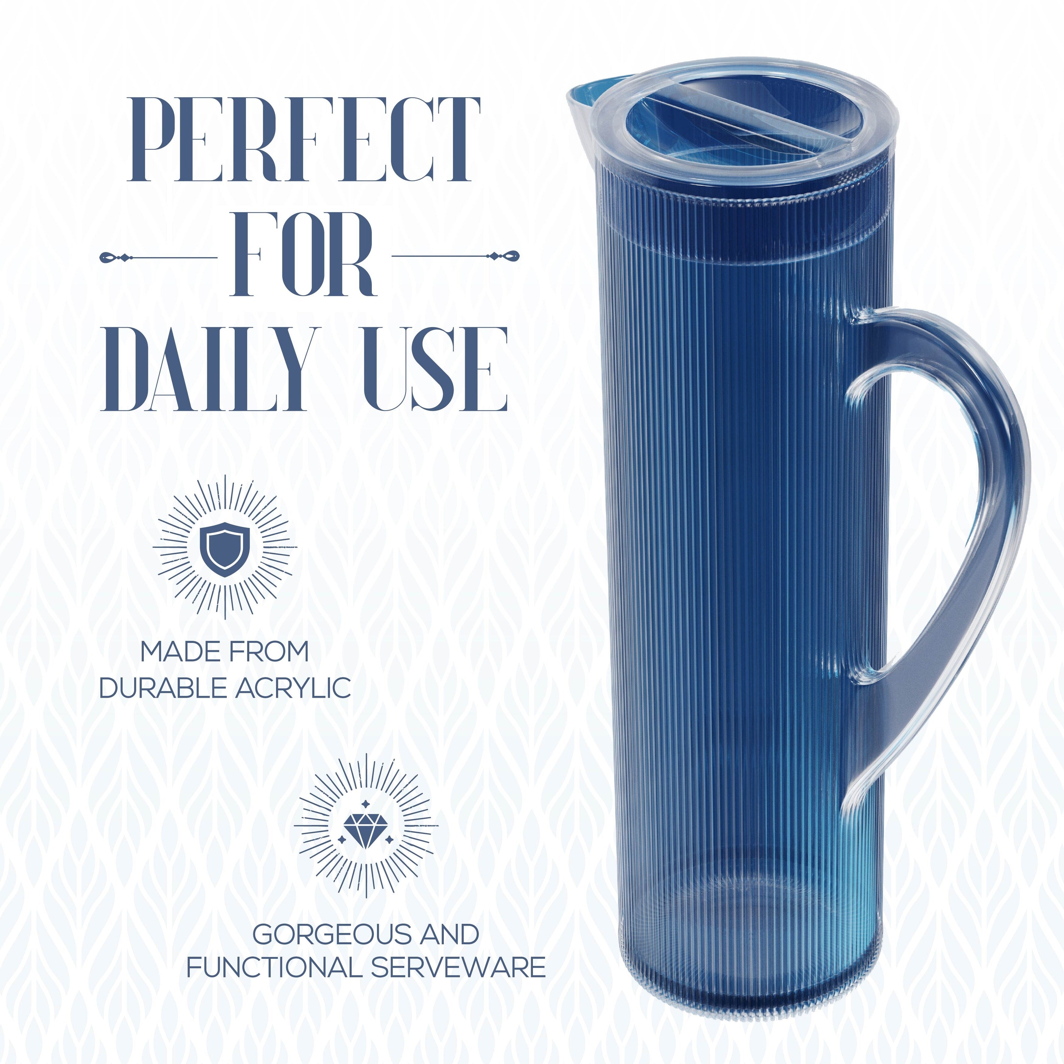 Acrylic Water Pitcher with Lid, 50 Ounces N41146