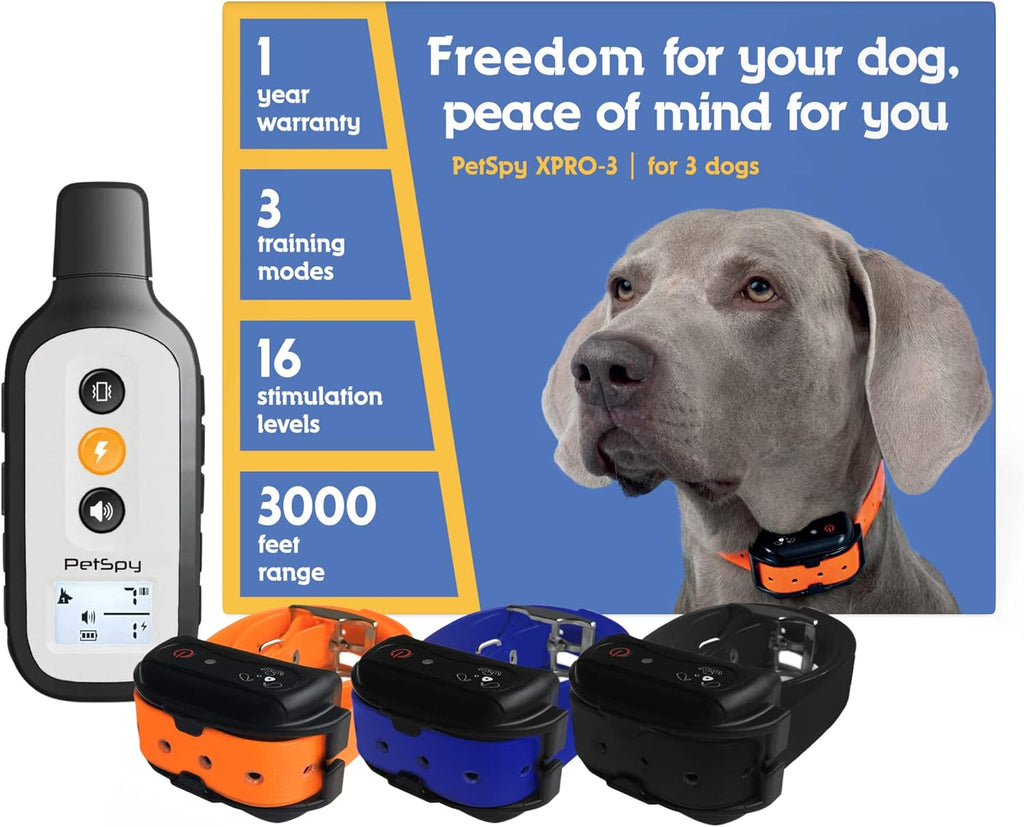 3 Dog Remote Training Collar with Vibration and Beep E838
