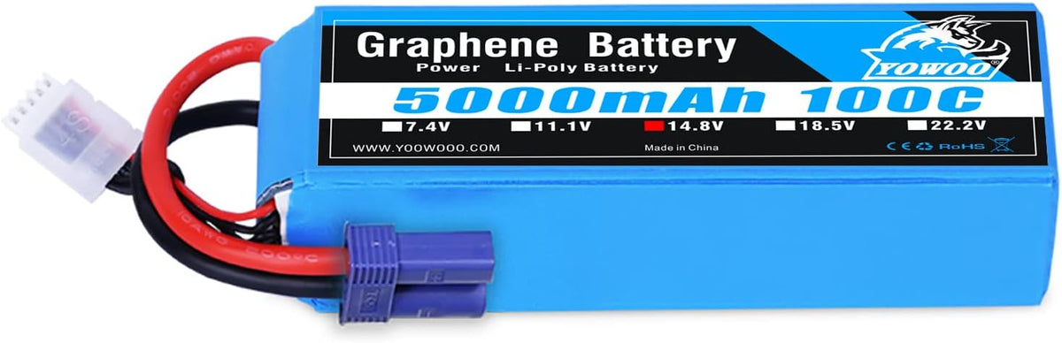 4S Graphene Lipo Battery 14.8V 5000mAh 100C EC5 Plug Q845