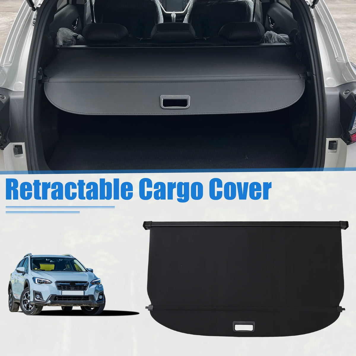 Retractable Cargo Cover for Subaru XV SUV Rear Trunk Shade Black U18803