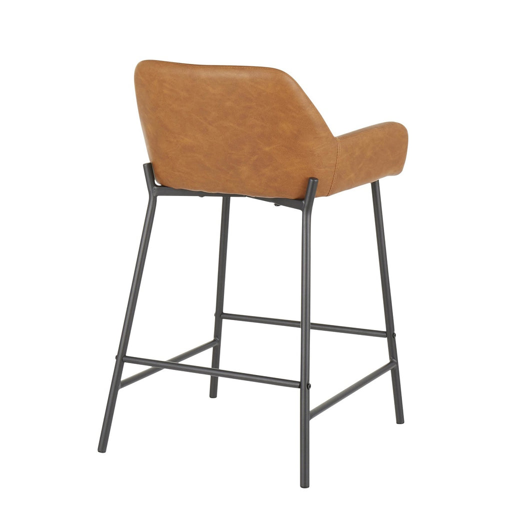 Set of 2 Faux Leather Counter Stools H617