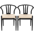 Set of 2 Black Weave Arm Chairs B872