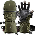 Heat 3 Smart Mittens/Gloves Size 8, Tarmac Green, Medium, with Inner Liners F8295