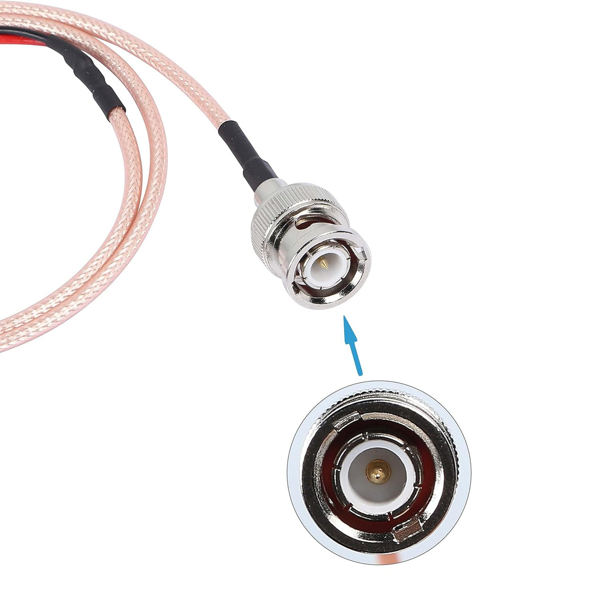 BNC Male to Dupont Wire Test Leads Cable Connector Adapter Extension Wire (Red+Black) Pack of 2 S1763
