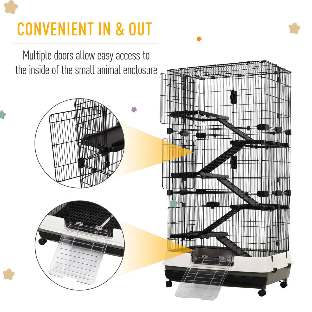 5-Tier Rolling Small Animal Rabbit Cage S901